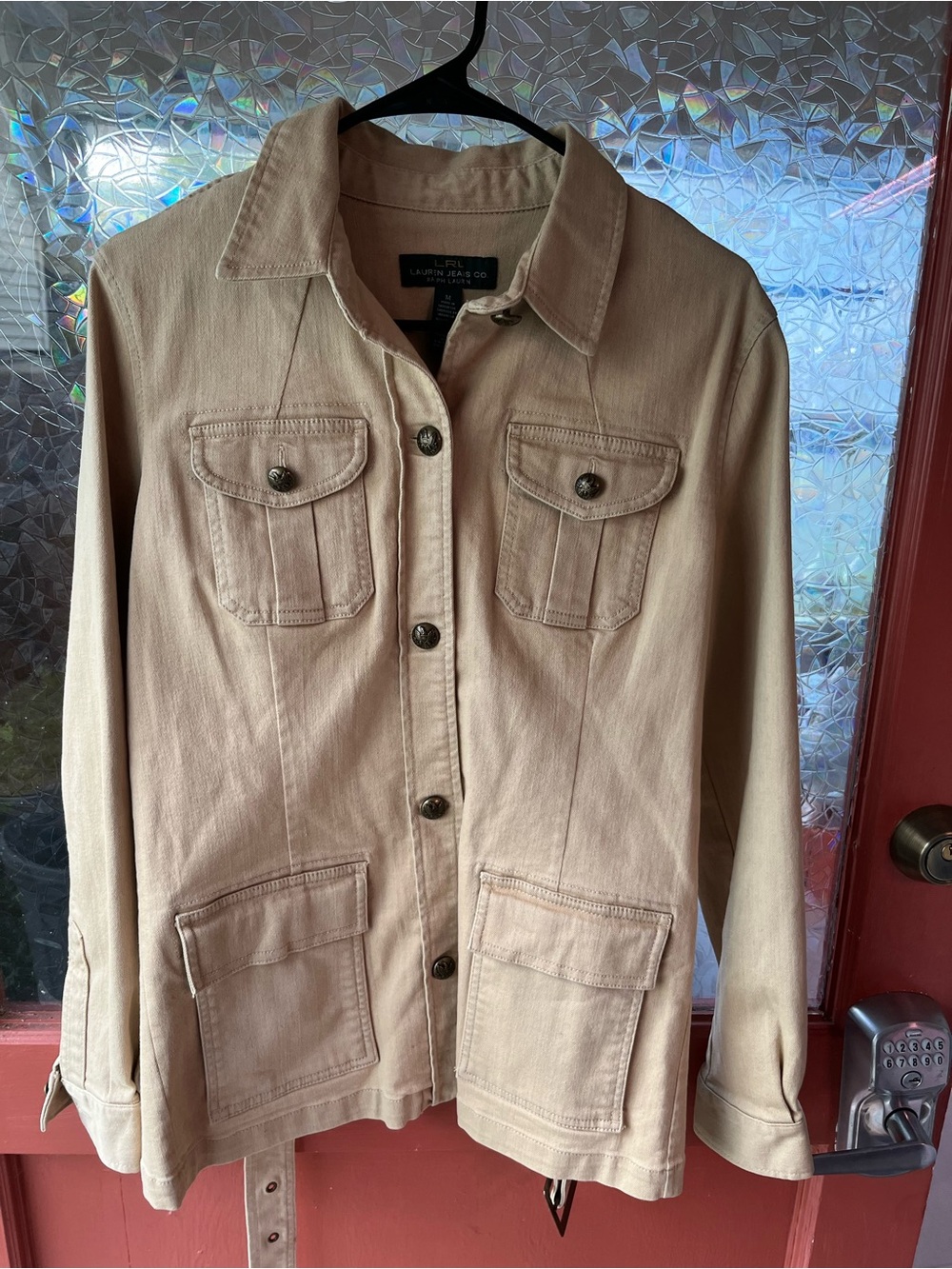 Lauren Ralph Lauren Khaki Utility Jacket with Tie Waist - Picture 6 of 12